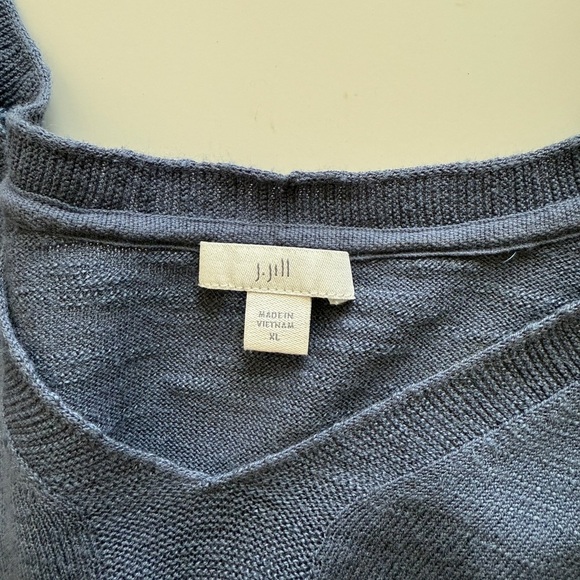 J Jill Eclipse Linen Blend Pullover Sweater Blue Cotton Lightweight Women’s XL - Picture 8 of 8